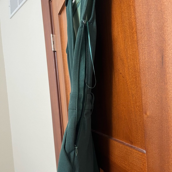 Small Hunter Green Wide Leg Jumpsuit - Picture 4 of 7